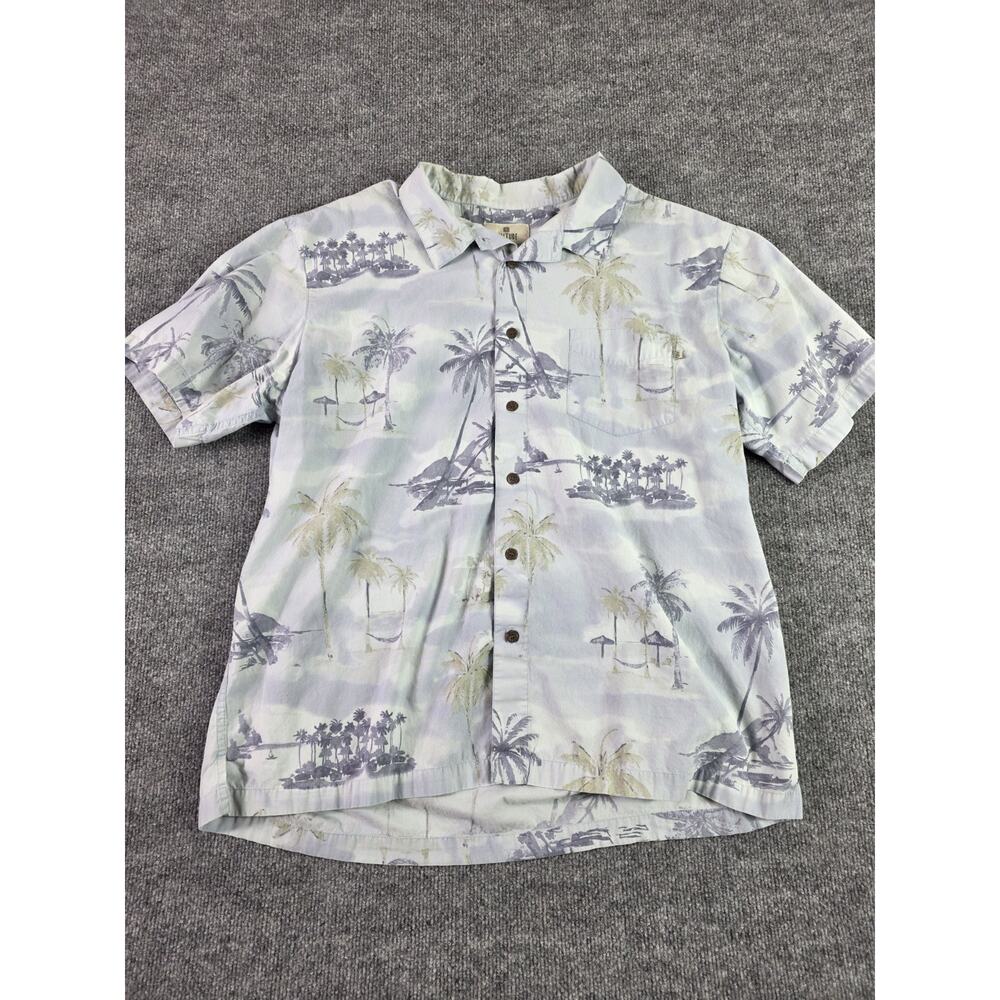 Vintage Solitude Hawaiian Shirt Size XL Coconut Palm Trees Beach Hammock Island
